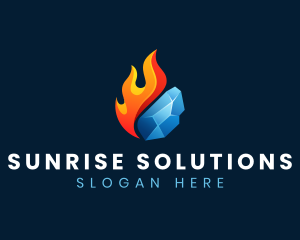 Gradient Fire Ice logo design