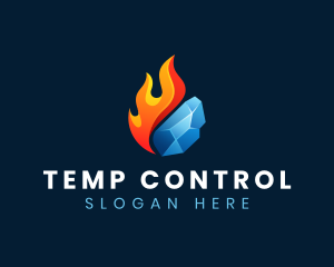 Thermostat - Gradient Fire Ice logo design