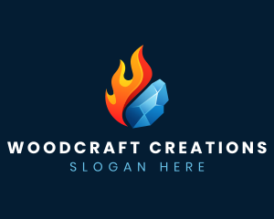 Gradient Fire Ice logo design