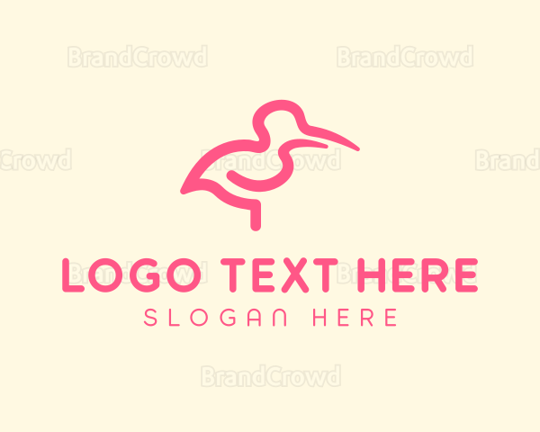 Flamingo Crane Bird Logo