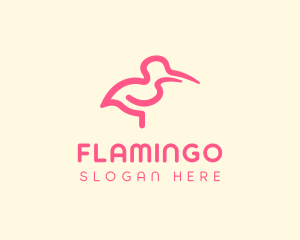 Flamingo Crane Bird Logo