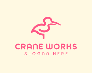 Crane - Flamingo Crane Bird logo design