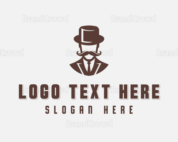 Hipster Menswear Barbershop Logo