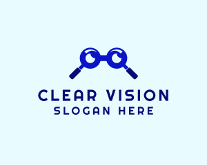 Glasses Magnifying Glass logo design