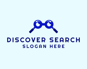 Glasses Magnifying Glass logo design