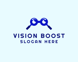 Glasses Magnifying Glass logo design