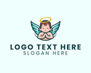Pray - Heaven Angel Baby logo design