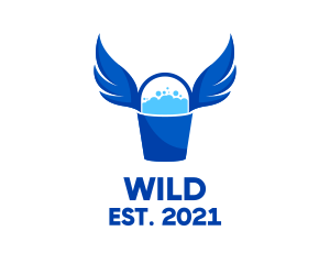 Disinfectant - Blue Winged Bucket logo design