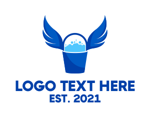 Bucket - Blue Winged Bucket logo design