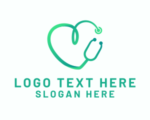 Hospital - Stethoscope Heart Hospital logo design