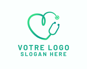 Stethoscope Heart Hospital Logo