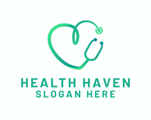 Hospital - Stethoscope Heart Hospital logo design