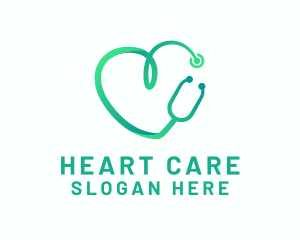Cardiology - Stethoscope Heart Hospital logo design