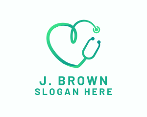 Stethoscope Heart Hospital logo design