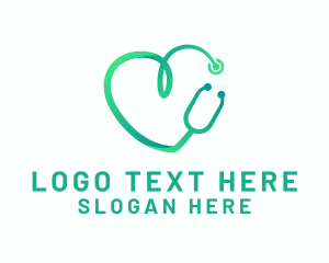Stethoscope Heart Hospital Logo