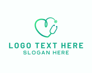 Hospital - Stethoscope Heart Hospital logo design