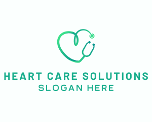 Stethoscope Heart Hospital logo design