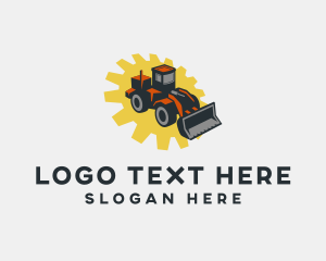 Cogwheel - Industrial Construction Bulldozer logo design