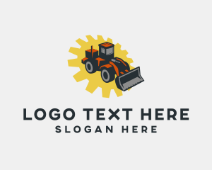 Industrial Construction Bulldozer Logo