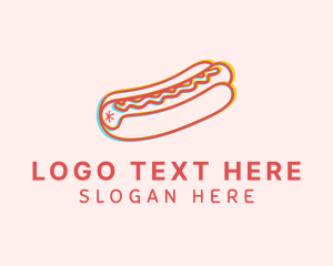 Glitch - Hot Dog Snack Glitch logo design