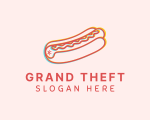 Hot Dog Snack Glitch Logo