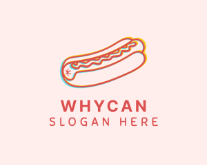 Hot Dog Snack Glitch Logo