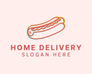 Hot Dog Snack Glitch logo design