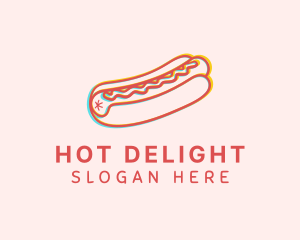 Hot Dog - Hot Dog Snack Glitch logo design