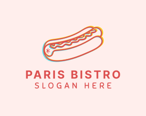 Hot Dog Snack Glitch logo design