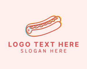 Hot Dog Snack Glitch Logo