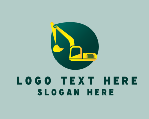 Worker - Excavator Heavy Equipment logo design