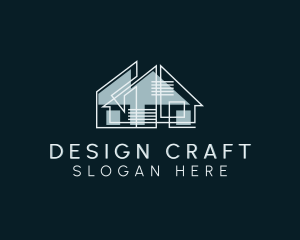 House Contractor Blueprint  logo design