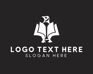 Library - Penguin Book Animal logo design