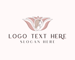 Makeup - Lotus Flower Woman logo design