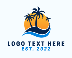 Diver - Tropical Island Paradise logo design