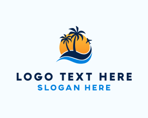 Tourism - Tropical Island Paradise logo design