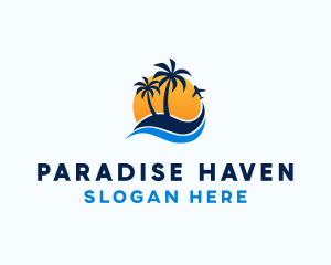 Tropical Island Paradise logo design