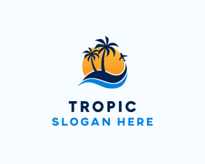 Tropical Island Paradise logo design