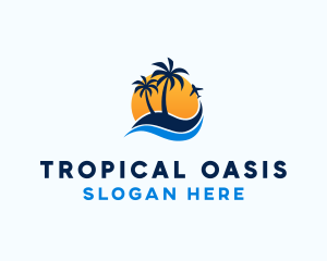 Paradise - Tropical Island Paradise logo design