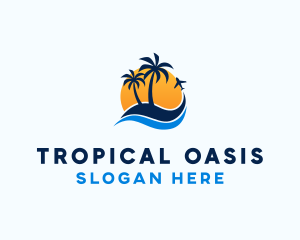 Tropical Island Paradise logo design