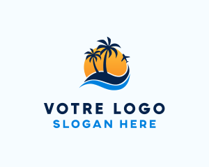 Vacation - Tropical Island Paradise logo design