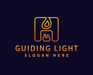 Candle Light Flame logo design