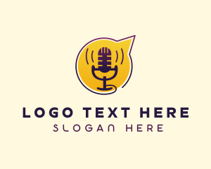 Podcast - Podcast Mic Chat Forum logo design