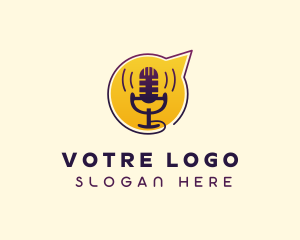 Vlogger - Podcast Mic Chat Forum logo design