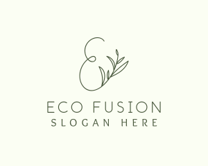 Eco Leaf Letter E logo design