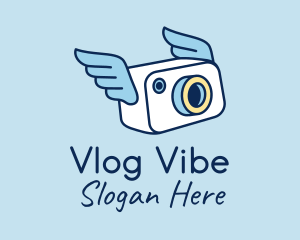 Vlogging - Camera Photographer Wings logo design