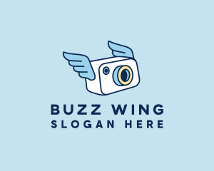 Camera Photographer Wings  logo design