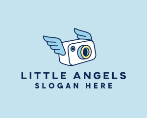 Camera Photographer Wings  logo design