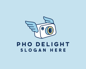 Camera Photographer Wings  logo design