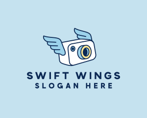 Camera Photographer Wings  logo design